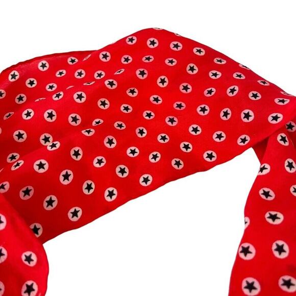 Echo Womens Red White Blue Star Print Scarf Head Wrap Lightweight 50"x5" - Picture 2 of 16